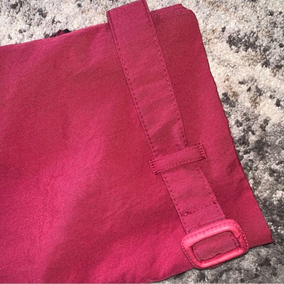 London Fog Raspberry Trench Coat with Paisley Scarf & Elegant Flowing Design - Picture 8 of 11